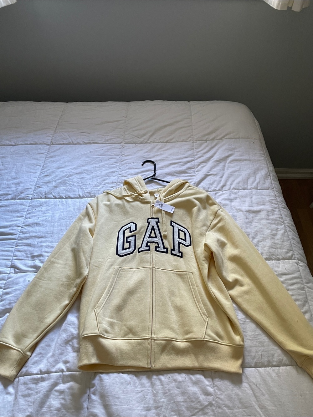 GAP butter yellow zip up hoodie